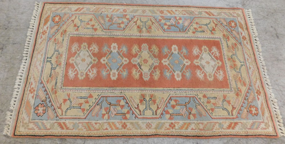 4' x 6' 9" Hand Made Oriental Rug: 4' x 6' 9" Hand Made Oriental Rug. "ALL DESCRIPTIONS AND ANY CONDITION STATEMENT GIVEN BY LANGSTON AUCTION GALLERY ARE STRICTLY OPINIONS AND LANGSTON'S SHALL HAVE NO RESPONSIBILITY FOR ERRORS OR OMISS