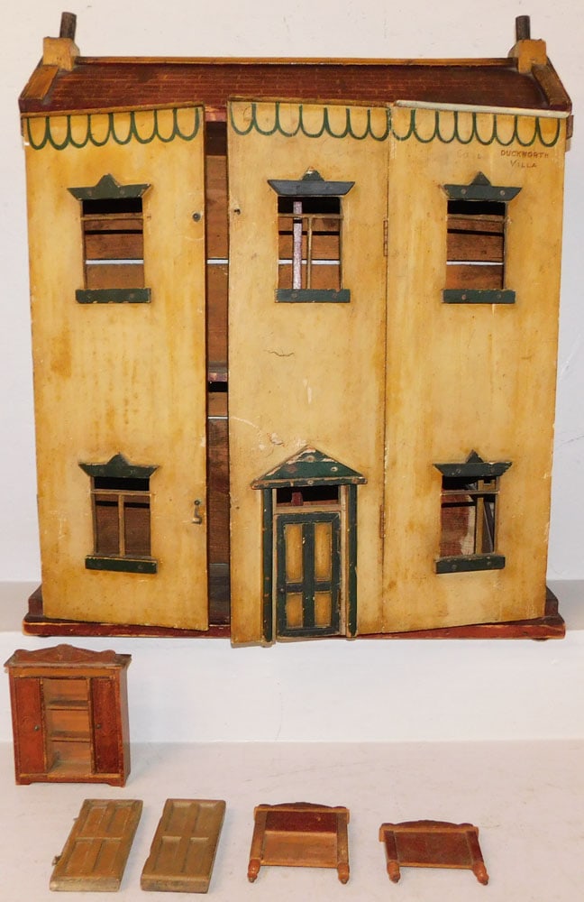 Antique Painted Pine Doll House (1 of 9)
