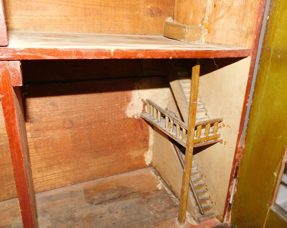 Antique Painted Pine Doll House - 6