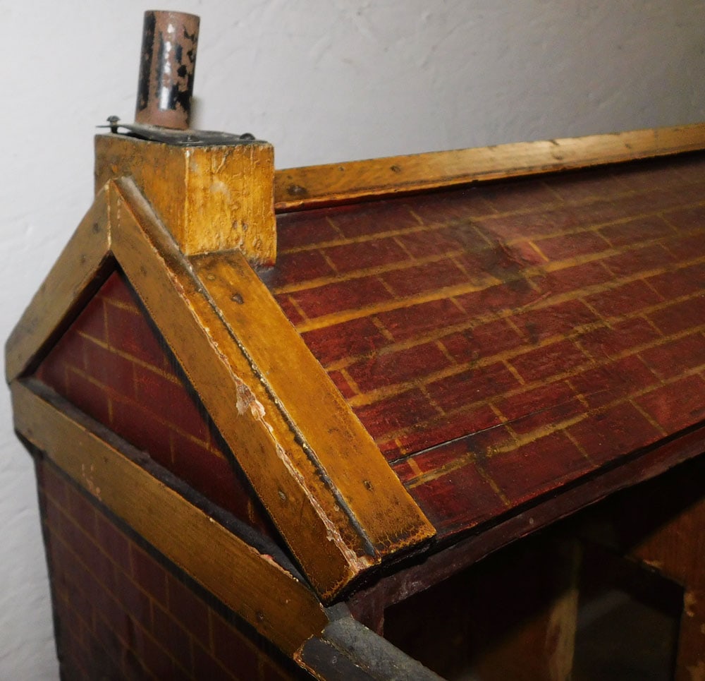 Antique Painted Pine Doll House - 8