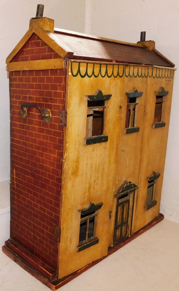 Antique Painted Pine Doll House - 9