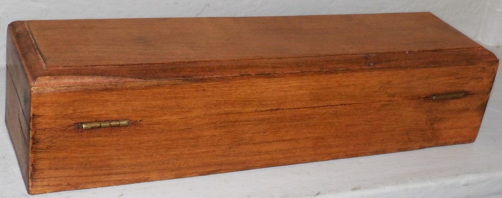 Lift Top Rectangular Teak Wood Pen Box - 4