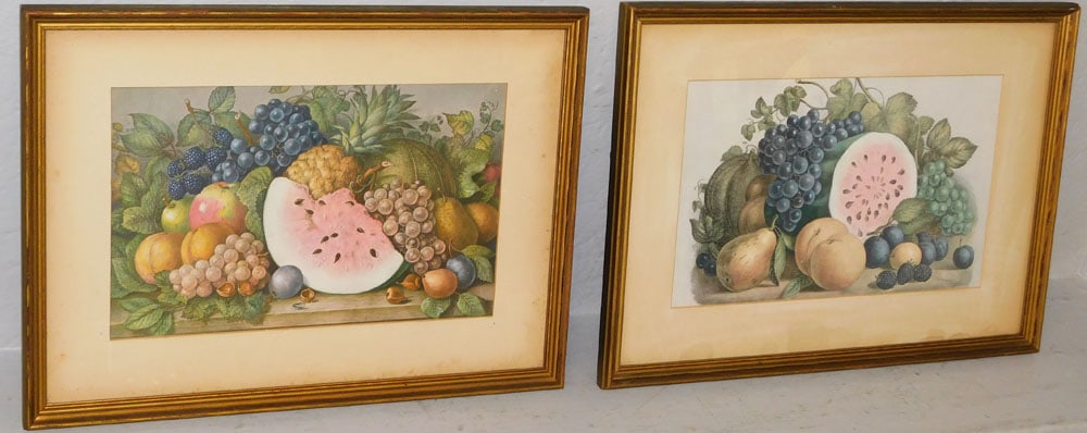 Pair of Framed & Matted Fruit Still Life Prints: Pair of Framed & Matted Fruit Still Life Prints . 14 1/4" x 19" "ALL DESCRIPTIONS AND ANY CONDITION STATEMENT GIVEN BY LANGSTON AUCTION GALLERY ARE STRICTLY OPINIONS AND LANGSTON'S SHALL HAVE NO