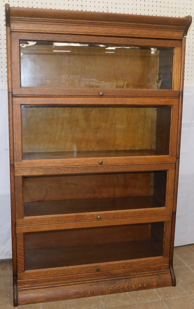 Antique Oak Four Section Barrister Bookcase (1 of 7)