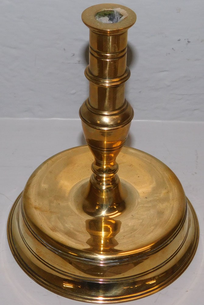 Polished Brass Bell Bottom Candlestick - 2