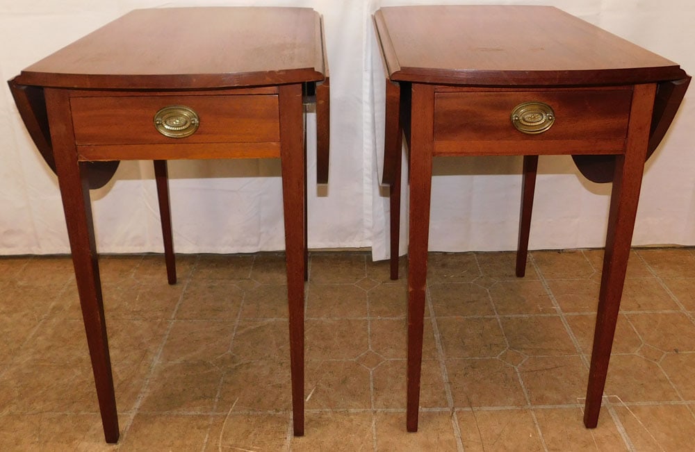 Pair of Bench Made Mahogany One Drawer Pembroke Tables (1 of 7)