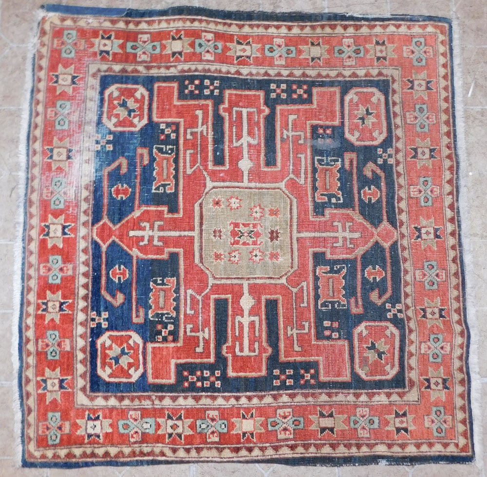 3' 3" x 3' 4" Hand Made Oriental Rug: 3' 3" x 3' 4" Hand Made Oriental Rug. "ALL DESCRIPTIONS AND ANY CONDITION STATEMENT GIVEN BY LANGSTON AUCTION GALLERY ARE STRICTLY OPINIONS AND LANGSTON'S SHALL HAVE NO RESPONSIBILITY FOR ERRORS OR