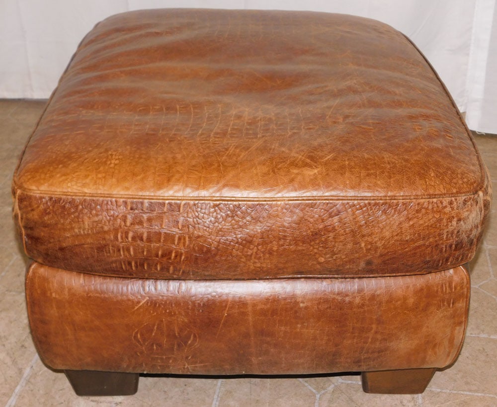 Leather Upholstered Ottoman - 3