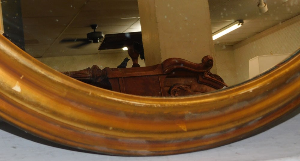 Round Gilded Frame Mirror - 2
