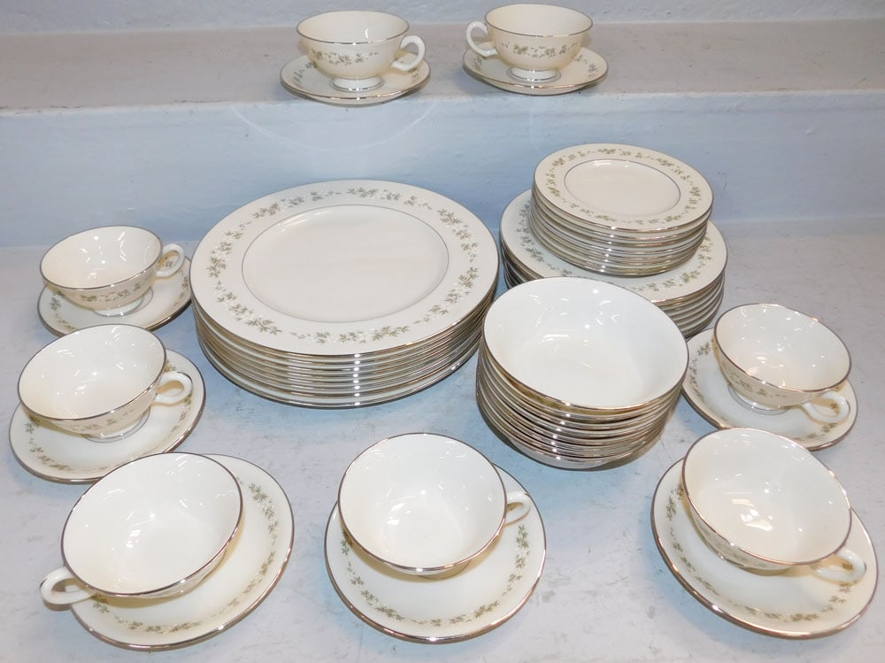 Forty Eight Pieces of Lenox China, "Brookdale": Forty Eight Pieces of Lenox China, "Brookdale". Up to 10 1/2" Dia. "ALL DESCRIPTIONS AND ANY CONDITION STATEMENT GIVEN BY LANGSTON AUCTION GALLERY ARE STRICTLY OPINIONS AND LANGSTON'S SHALL HAVE NO
