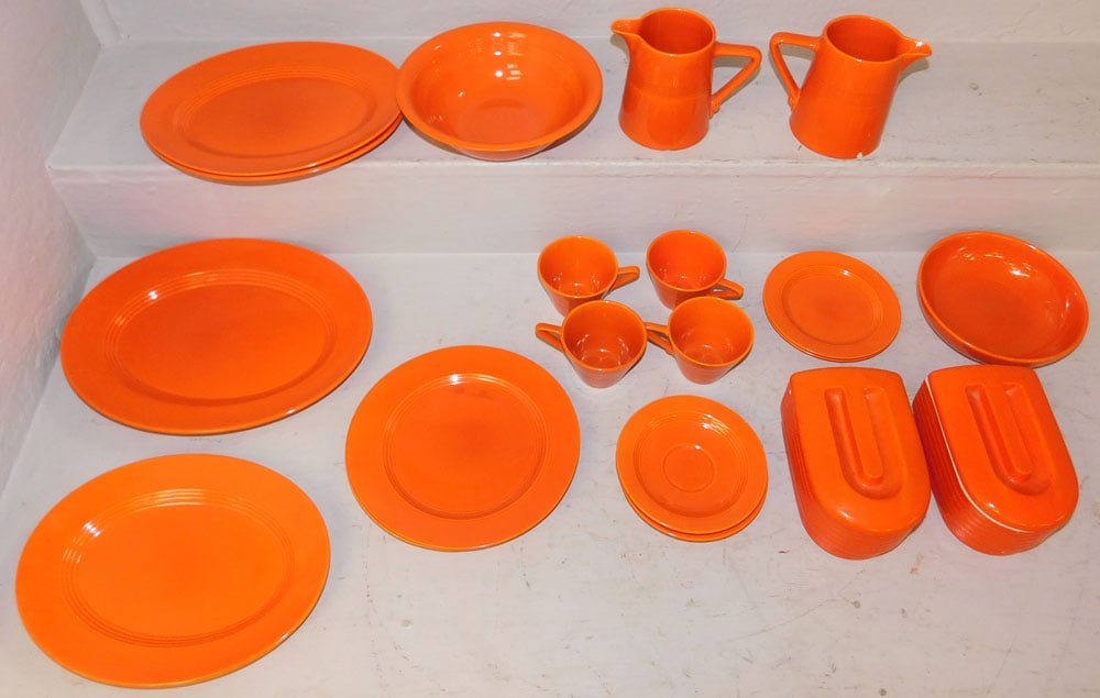 Twenty One Pieces of Vintage Fiesta Ware: Twenty One Pieces of Vintage Fiesta Ware. Up to 13 1/2" x 10 1/2" "ALL DESCRIPTIONS AND ANY CONDITION STATEMENT GIVEN BY LANGSTON AUCTION GALLERY ARE STRICTLY OPINIONS AND LANGSTON'S SHALL HAVE NO