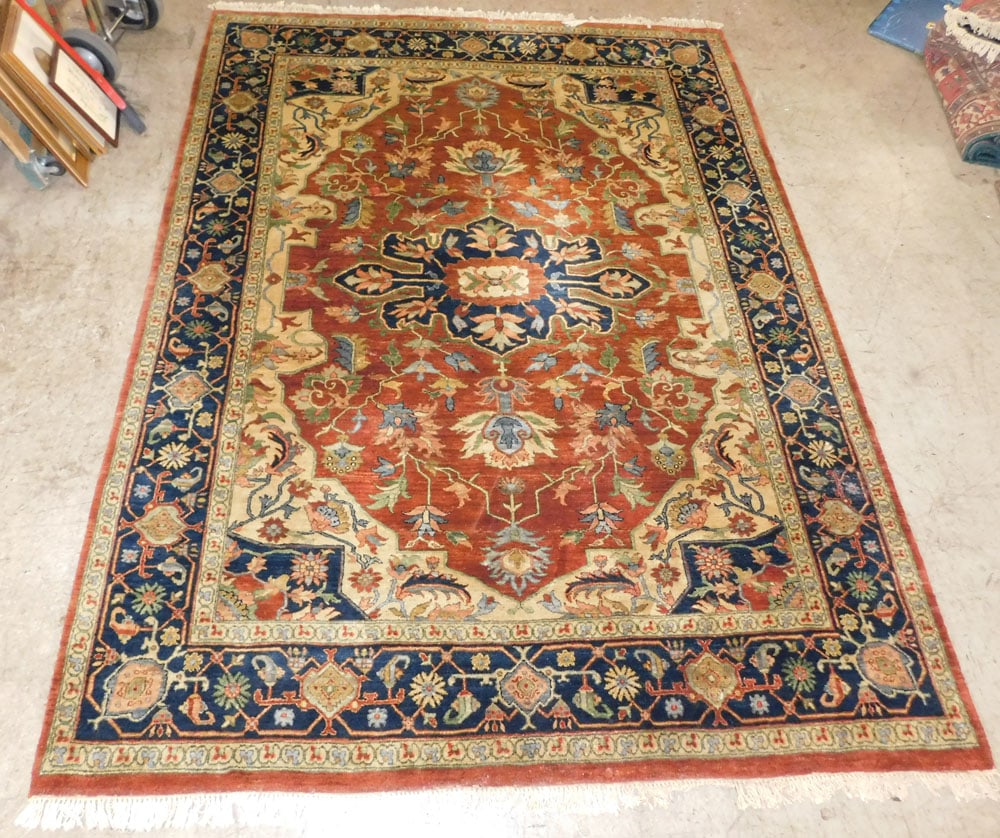 7' 11" x 11' 2" Hand Made Oriental Rug: 7' 11" x 11' 2" Hand Made Oriental Rug . "ALL DESCRIPTIONS AND ANY CONDITION STATEMENT GIVEN BY LANGSTON AUCTION GALLERY ARE STRICTLY OPINIONS AND LANGSTON'S SHALL HAVE NO RESPONSIBILITY FOR ERRORS