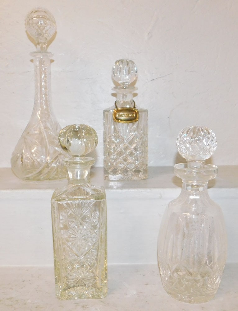 Lot of Four Crystal Decanters, One Signed Waterford (1 of 7)