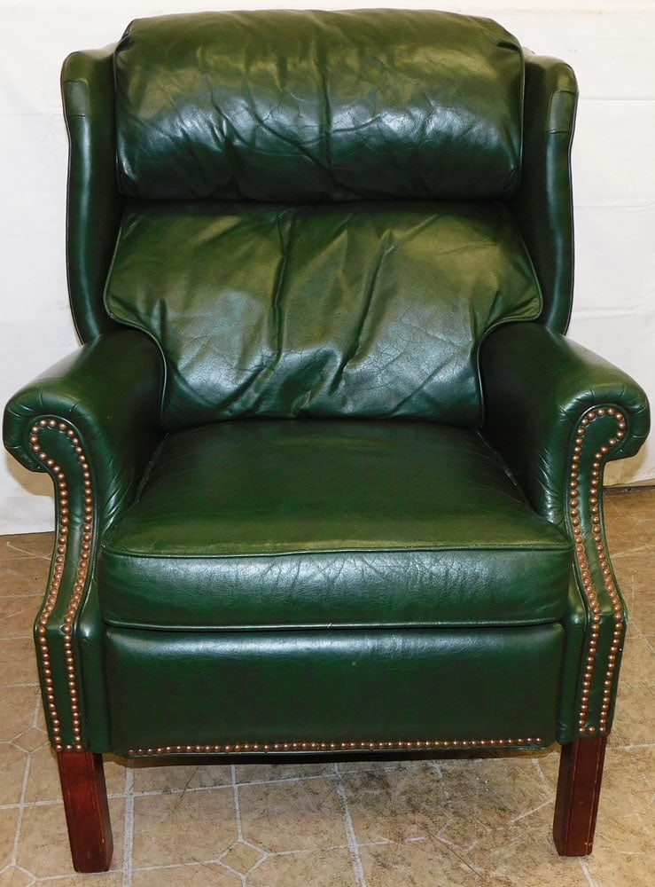 Leather Upholstered Wing Back Arm Chair by Barcalounger (1 of 7)