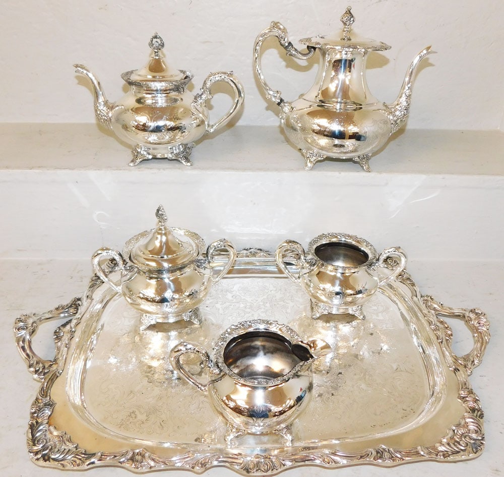 Five Piece Silverplate Tea Service (1 of 3)