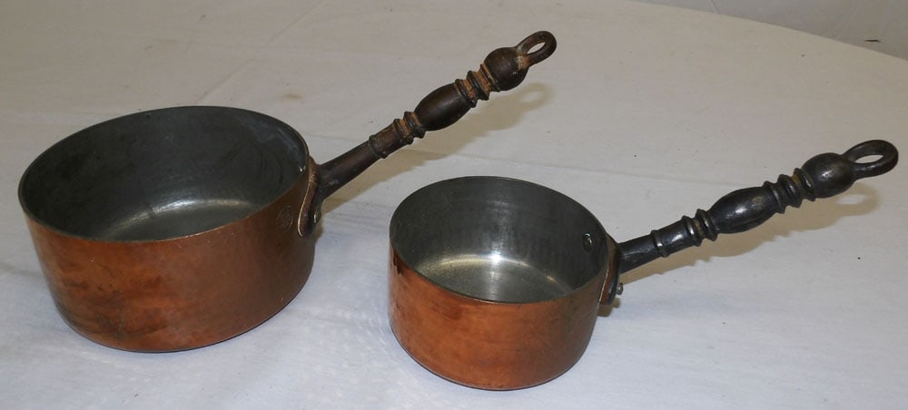 Two Antique Copper Pots with Cast Iron Handles (1 of 3)