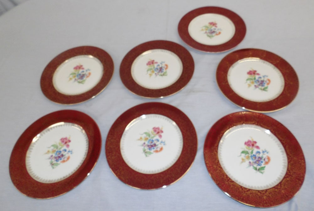 Seven Painted Homer Laughlin Porcelain Plates (1 of 3)