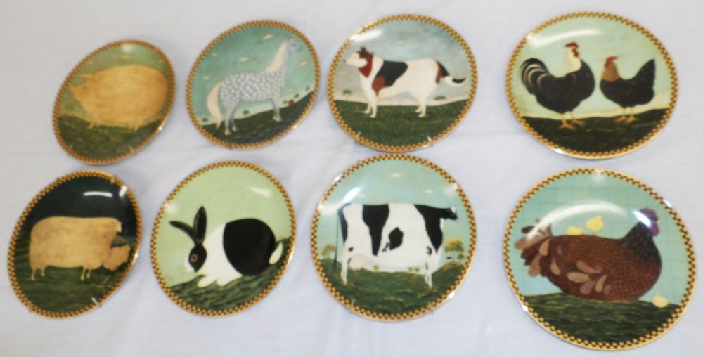 Eight Painted Porcelain Plates by Lenox (1 of 5)