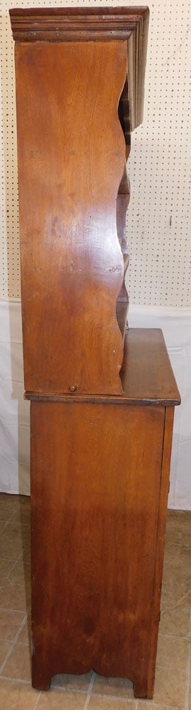 Antique Two Piece Walnut Step Back Cupboard - 5