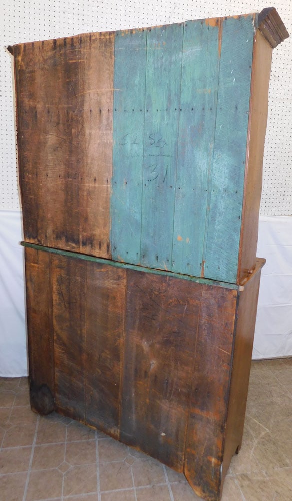 Antique Two Piece Walnut Step Back Cupboard - 6