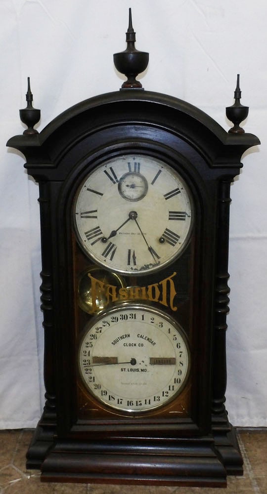 Antique Walnut Double Dial Fashion Clock by Seth Thomas (1 of 6)