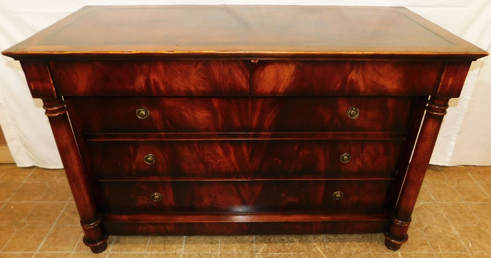Cherry French Empire Style Two Over Three Drawer Commode (1 of 9)