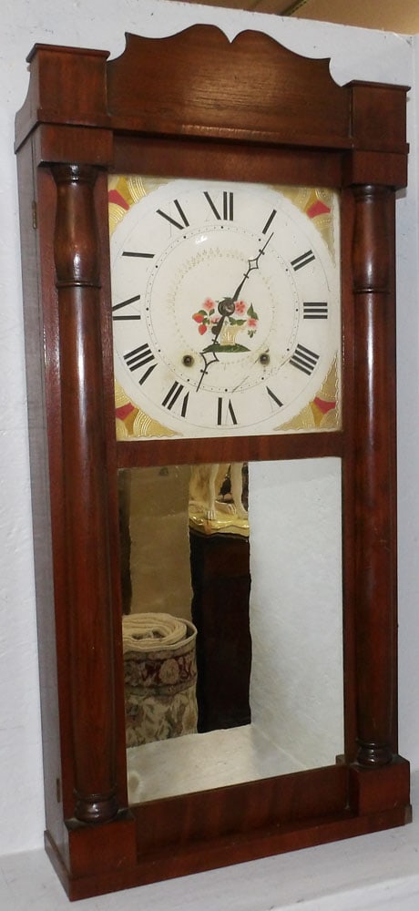 Antique Mahogany Painted Wood Dial Double Decker Eli Terry Clock by Seth Thomas (1 of 5)