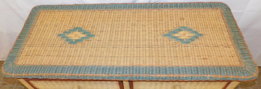 Painted Wicker Two Over Two Drawer Chest - 2