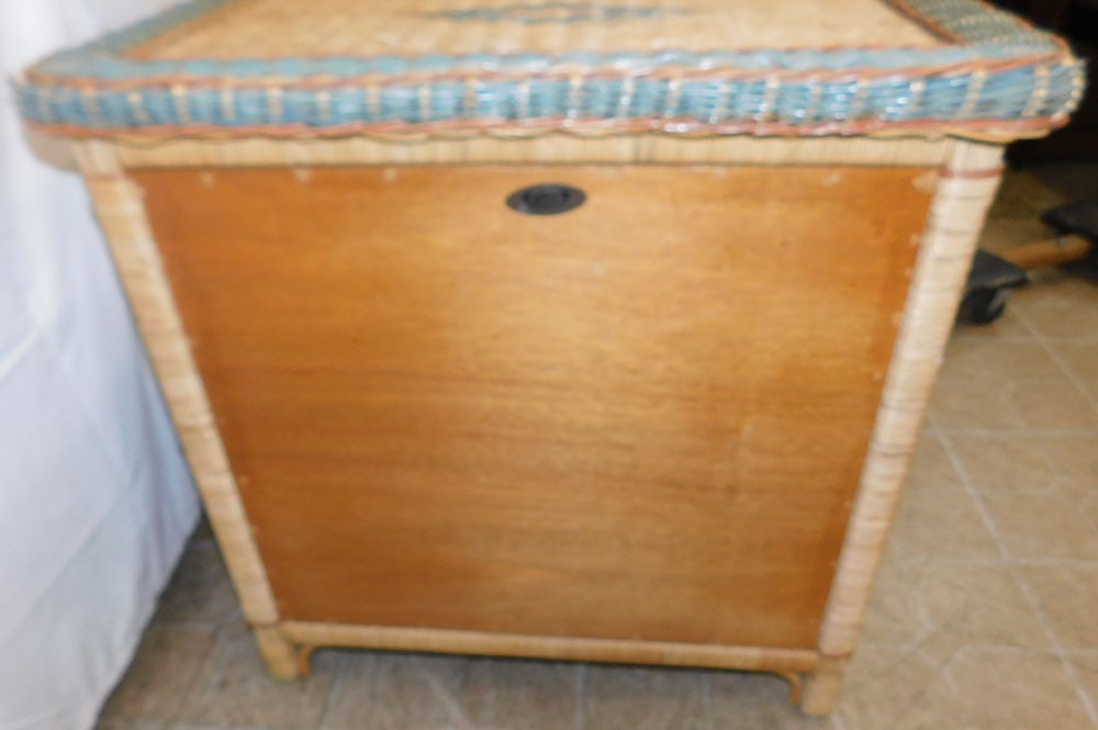 Painted Wicker Three Drawer Night Stand - 6
