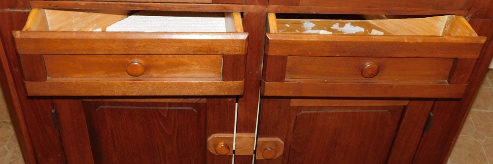 Antique Walnut Two Piece Panel Door Corner Cupboard - 4