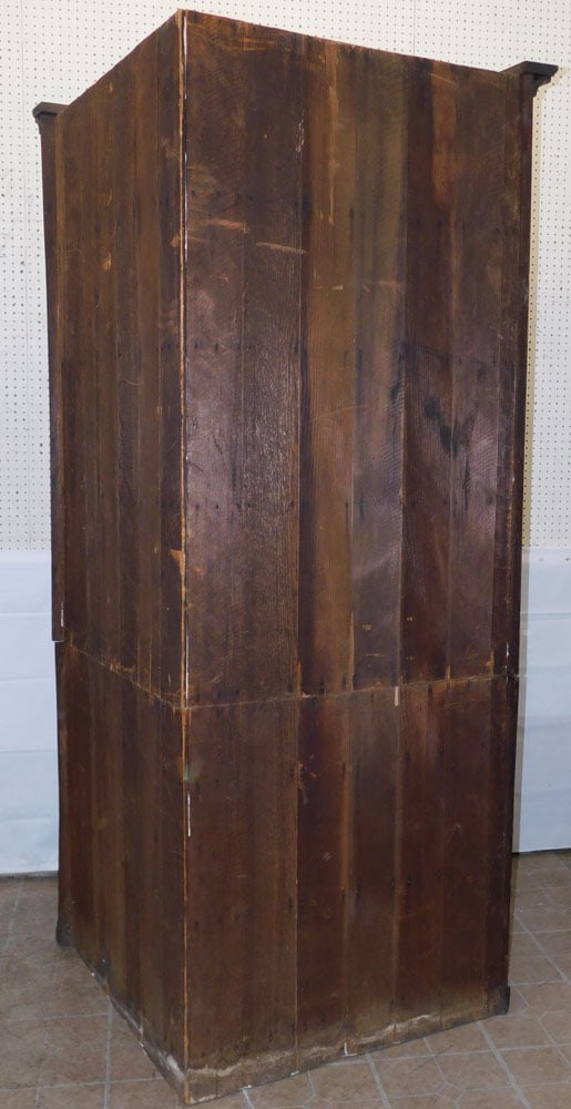 Antique Walnut Two Piece Panel Door Corner Cupboard - 8
