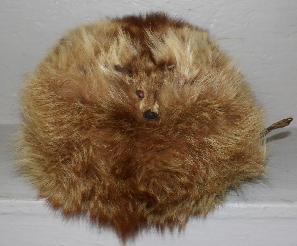 Fur Hand Muff: Fur Hand Muff. 11 1/2" x 9 1/2" Dia. "ALL DESCRIPTIONS AND ANY CONDITION STATEMENT GIVEN BY LANGSTON AUCTION GALLERY ARE STRICTLY OPINIONS AND LANGSTON'S SHALL HAVE NO RESPONSIBILITY FOR ERRORS OR