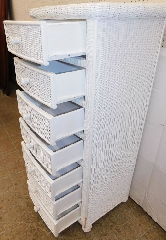 Painted Wicker Seven Drawer Chest - 3