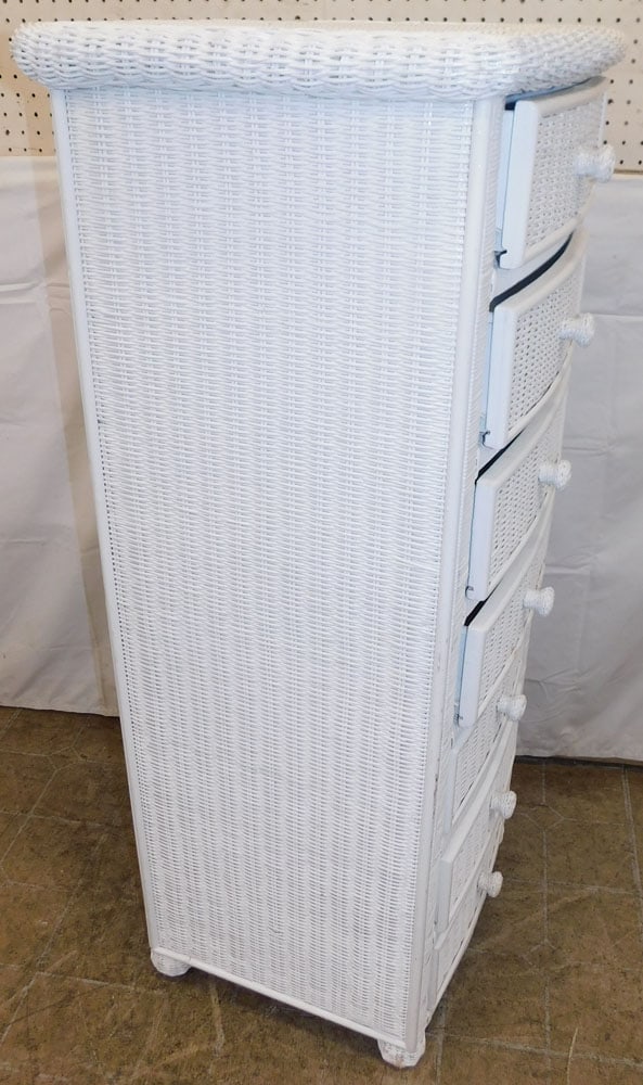 Painted Wicker Seven Drawer Chest - 6