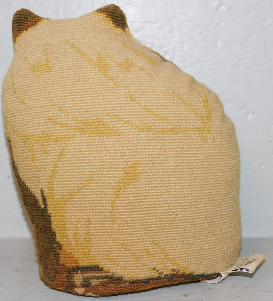 Needlepoint Cat Form Pillow by Tableaux - 2