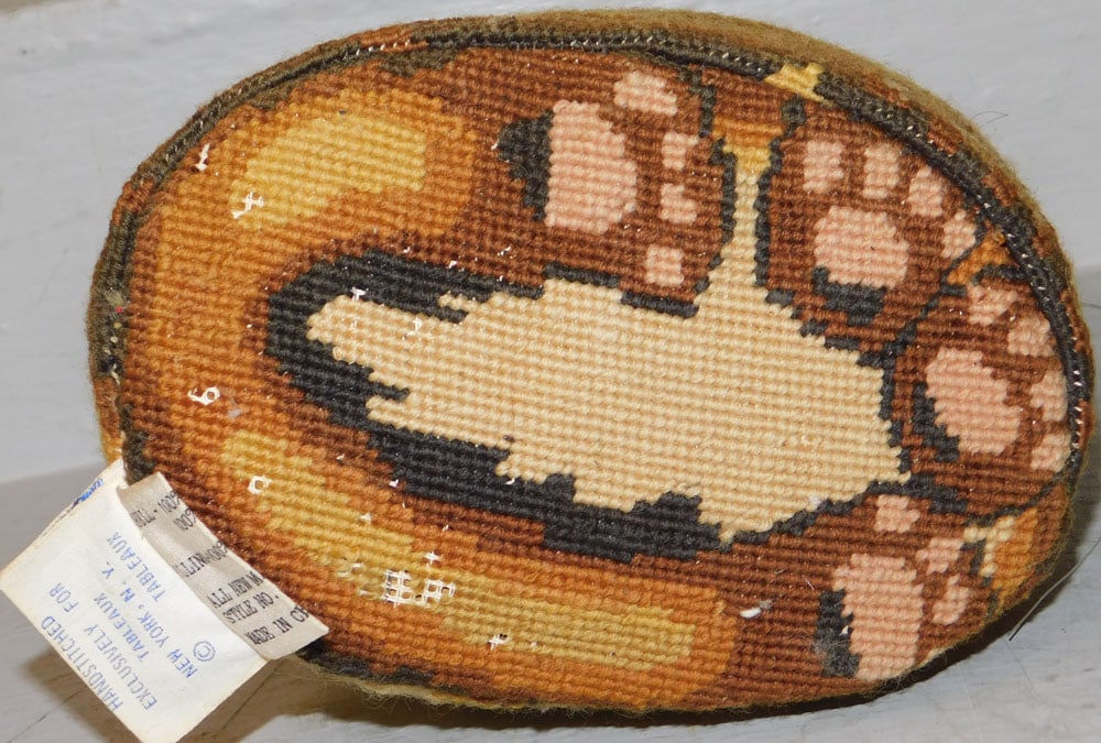 Needlepoint Cat Form Pillow by Tableaux - 3