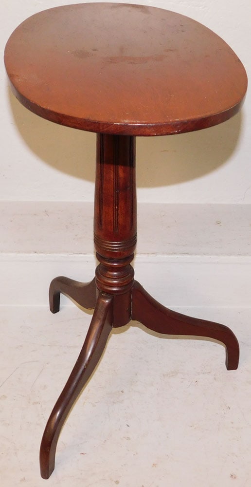 Antique Oval Cherry Candlestand - 4