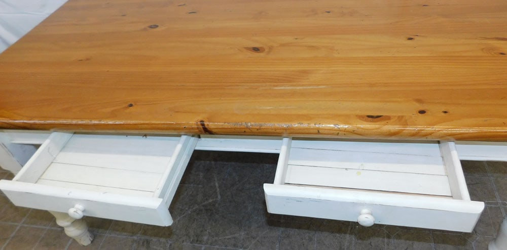 Pine Dining Table with Two Drawers - 2