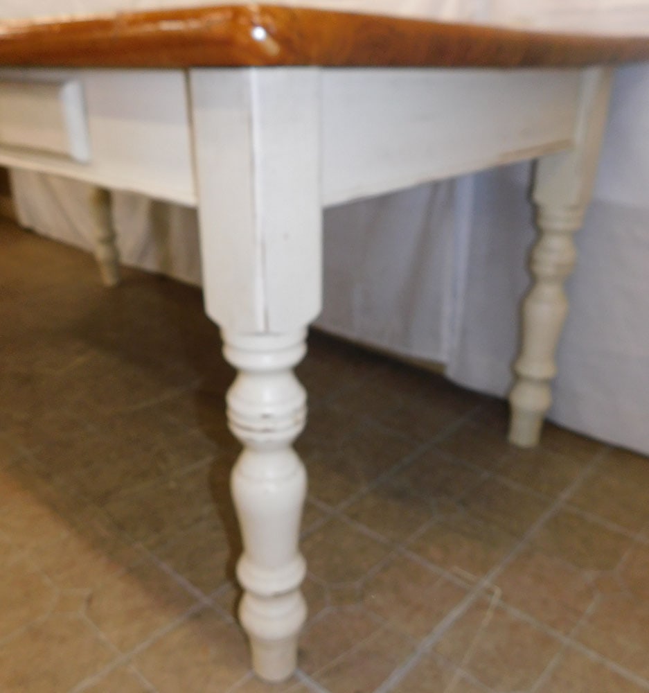 Pine Dining Table with Two Drawers - 5