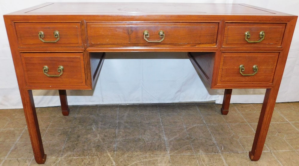 Oriental Rosewood Ladies Desk: Oriental Rosewood Ladies Desk. 30 1/2" H 48" W 22" D "ALL DESCRIPTIONS AND ANY CONDITION STATEMENT GIVEN BY LANGSTON AUCTION GALLERY ARE STRICTLY OPINIONS AND LANGSTON'S SHALL HAVE NO RESPONSIBILITY