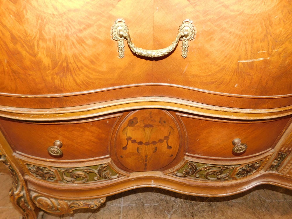 Walnut French Three Drawer Commode, As Found - 2