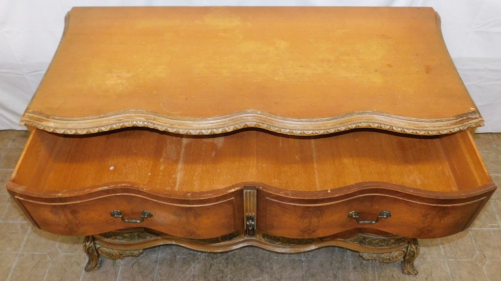 Walnut French Three Drawer Commode, As Found - 3