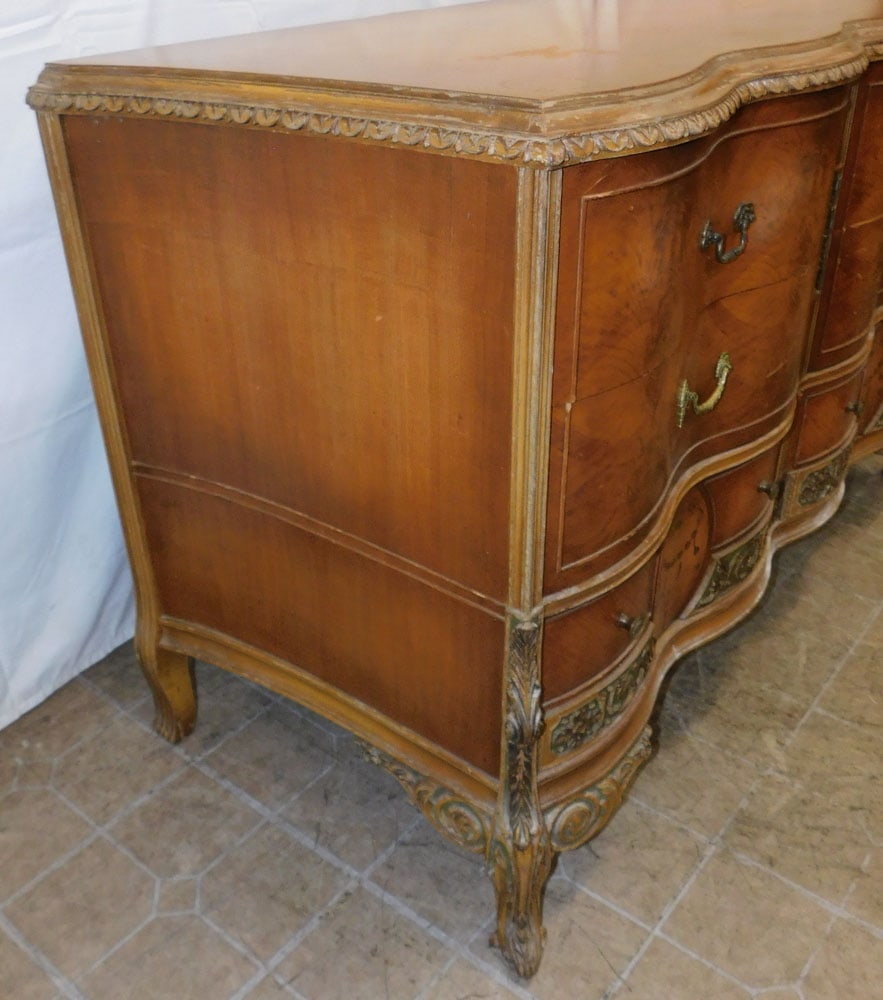 Walnut French Three Drawer Commode, As Found - 4