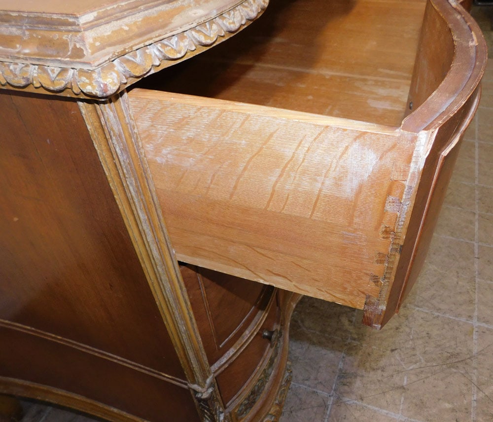 Walnut French Three Drawer Commode, As Found - 5