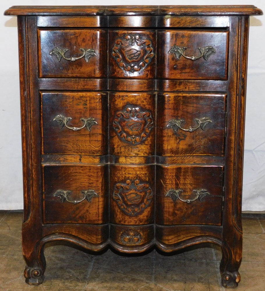 Oak French One Door One Drawer Night Stand (1 of 6)