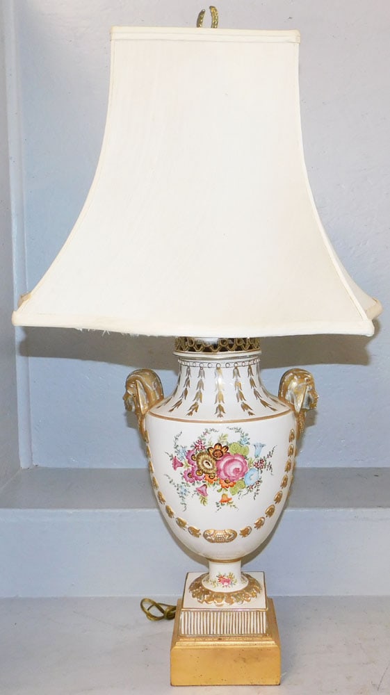 Painted Porcelain Urn Form Lamp (1 of 7)