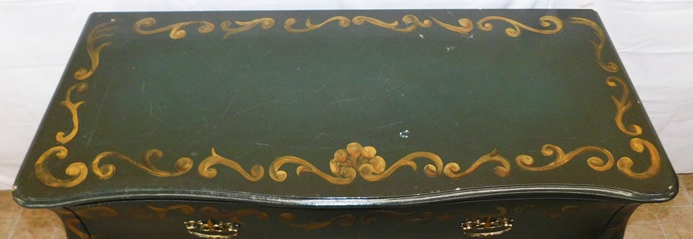 Painted Leather Three Drawer Commode - 3