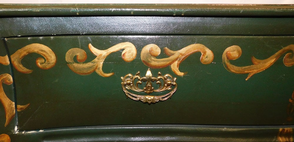 Painted Leather Three Drawer Commode - 4