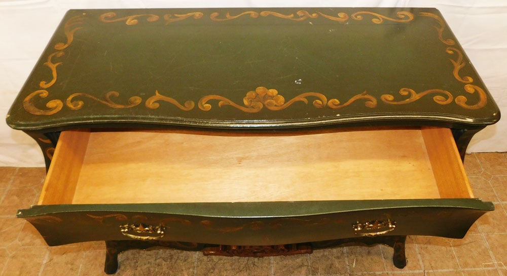 Painted Leather Three Drawer Commode - 5