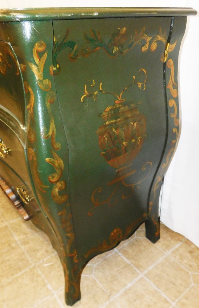 Painted Leather Three Drawer Commode - 7